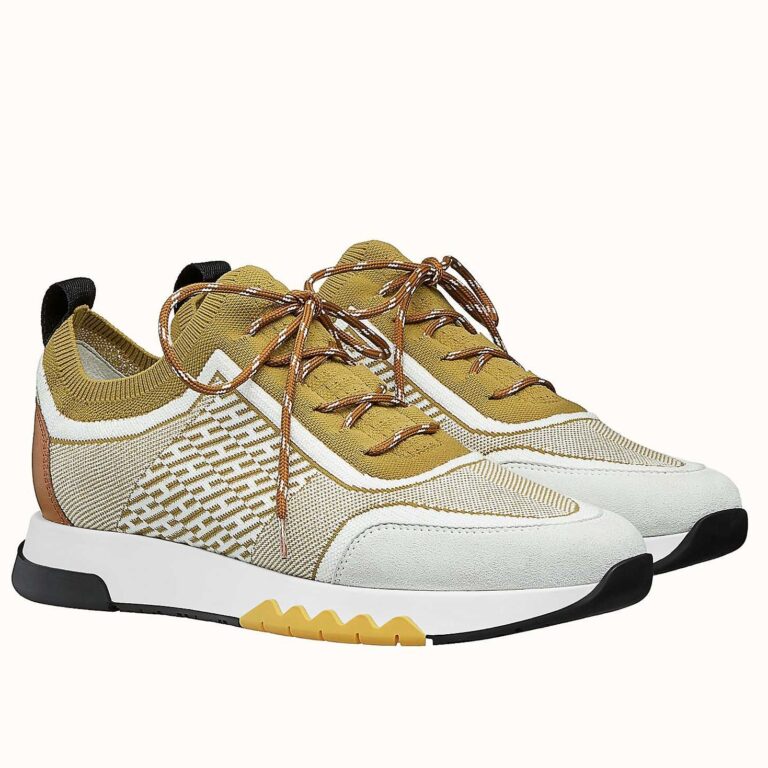 Hermes Men’s Addict Sneakers In Multicolore Knit
